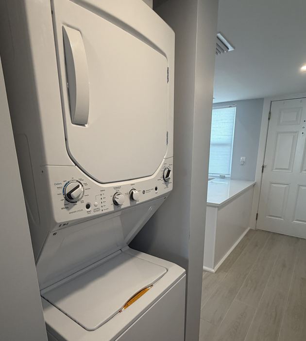 Full size washer and dryer inside the condo
